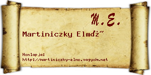 Martiniczky Elmó névjegykártya